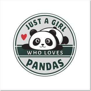 Just A Girl Who Loves Pandas Cute Panda Shirt Gift Posters and Art